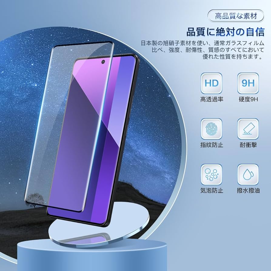 Redmi Note 13 Pro+ 5G 国内版 ガラスフィルム ケース付 Xiaomi Redmi Note 13 Pro+ 5G フィルム 全面保護 薄型TPU 耐